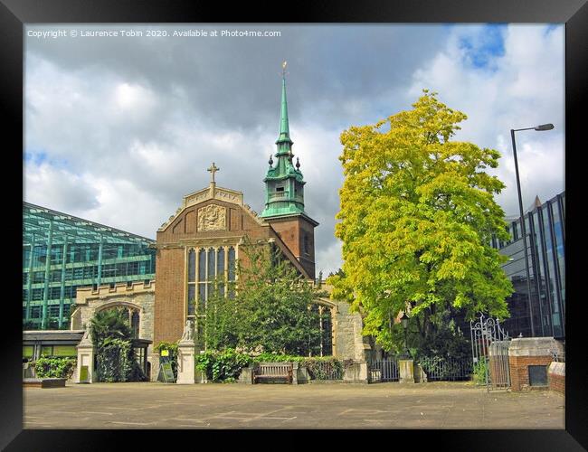 All Hallows by the Tower Church, London Framed Print by Laurence Tobin
