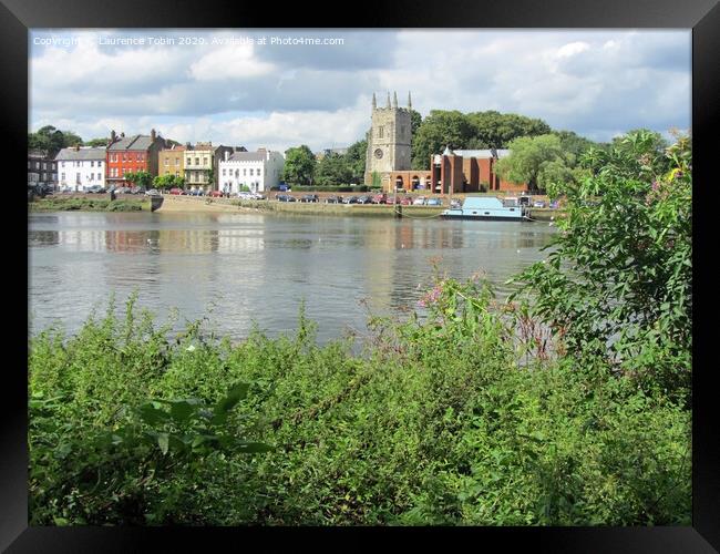 Isleworth Riverside, London Framed Print by Laurence Tobin