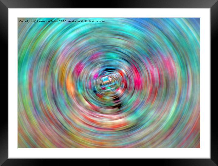 Colourful Disc Abstract Framed Mounted Print by Laurence Tobin
