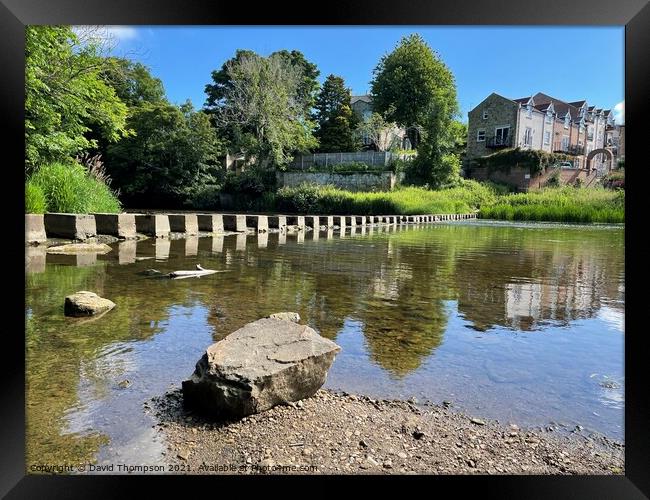 Morpeth Stepping Stones  Framed Print by David Thompson