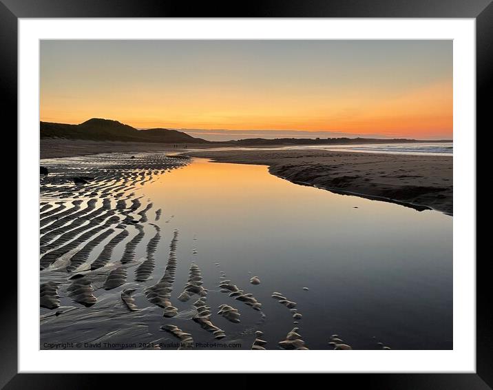 Embleton Beach Sunset Framed Mounted Print by David Thompson