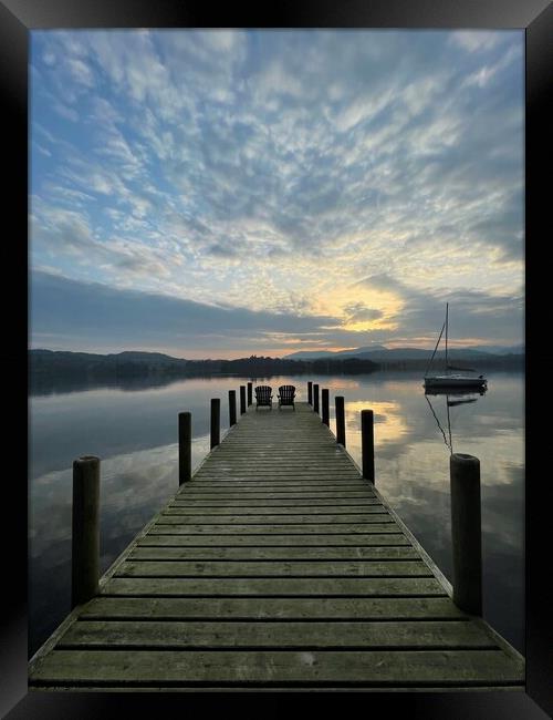 Sunset over Lake Windemere Framed Print by David Thompson