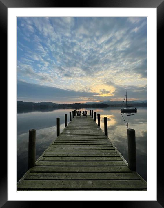 Sunset over Lake Windemere Framed Mounted Print by David Thompson