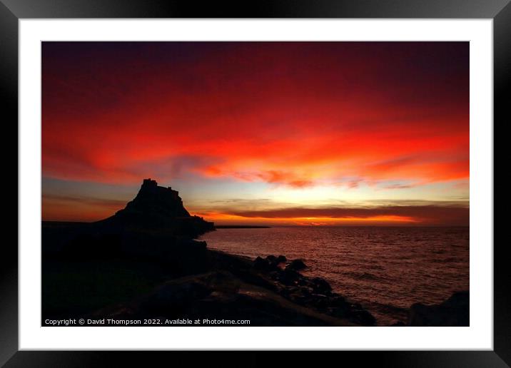 Holy Island Lindisfarne Northumberland Framed Mounted Print by David Thompson