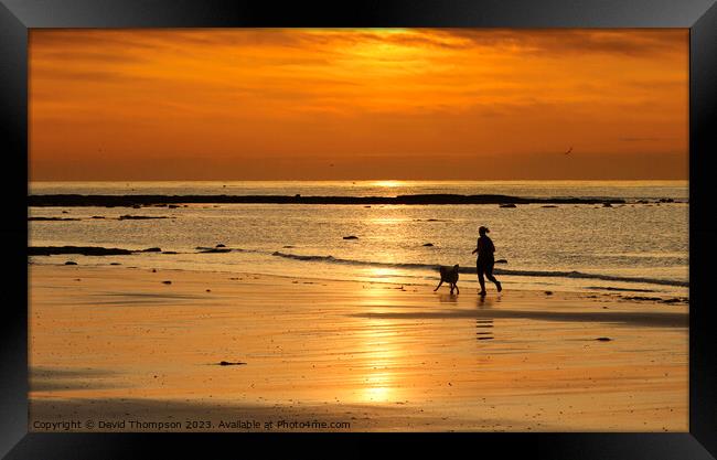 Alnmouth Beach Sunrise  Framed Print by David Thompson