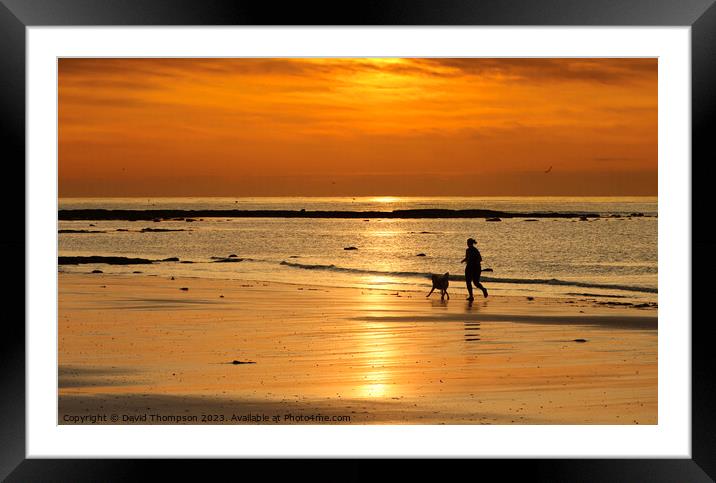 Alnmouth Beach Sunrise  Framed Mounted Print by David Thompson