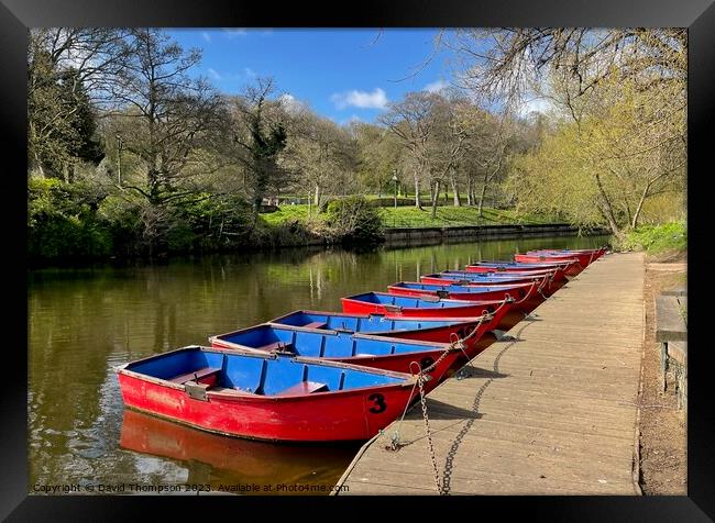 Morpeth Rowing Boats  Framed Print by David Thompson