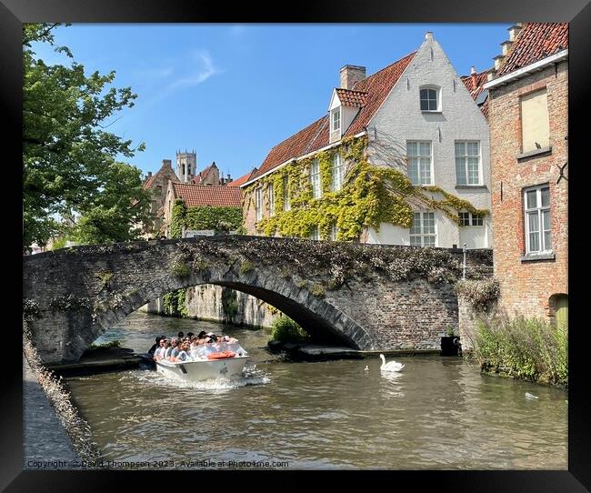 Bruges Canals  Framed Print by David Thompson