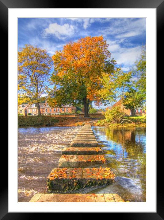 Morpeth Stepping Stones Northumberland Framed Mounted Print by David Thompson