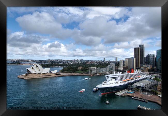 Queen Mary Sydney Harbour Framed Print by David Thompson