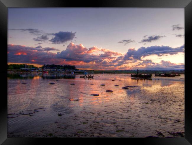 Sunset River Coquet Amble Framed Print by David Thompson