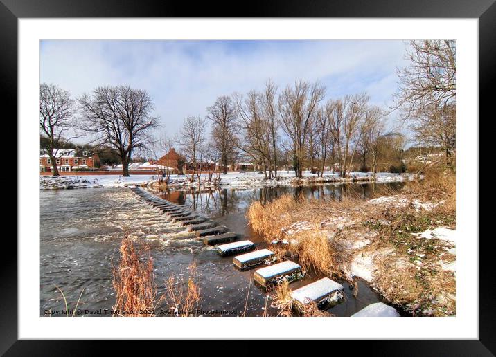  Stepping Stones Morpeth Northumberland Framed Mounted Print by David Thompson