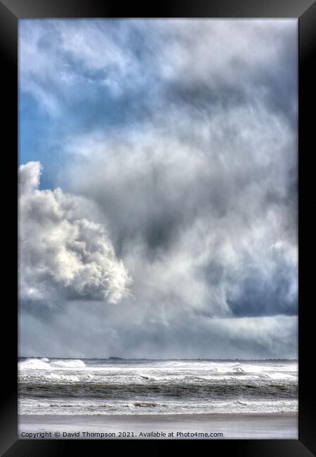 Storm Brewing on the Northumberland Coast  Framed Print by David Thompson