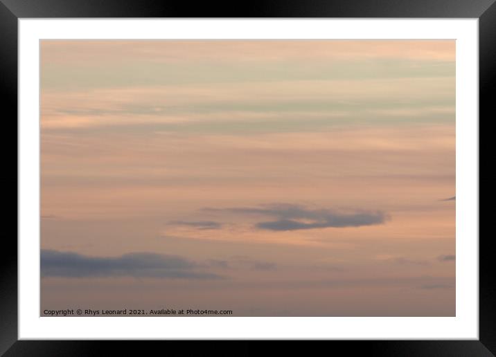 Plain pastel color themed background, made of gentle clouds at sunset Framed Mounted Print by Rhys Leonard