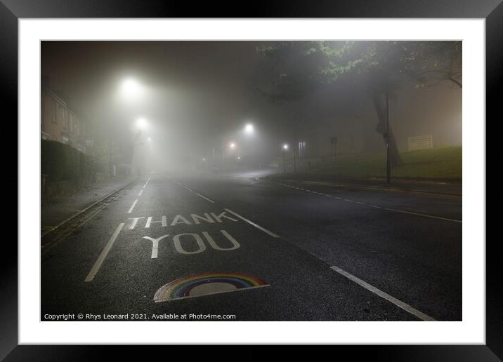 Thank you NHS rainbow painted on glossop road, Hallamshire hospital Framed Mounted Print by Rhys Leonard