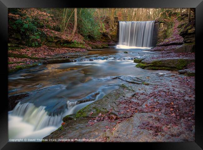 Majestic Nant Mill Waterfall Framed Print by David Thomas