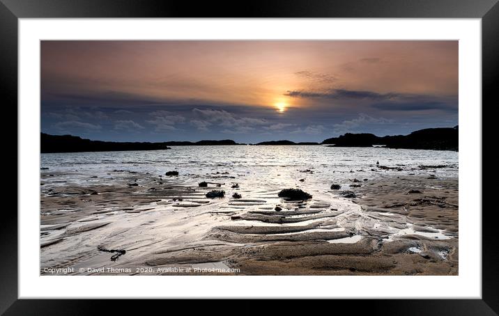 Radiant Trearddur Bay Sunset Framed Mounted Print by David Thomas