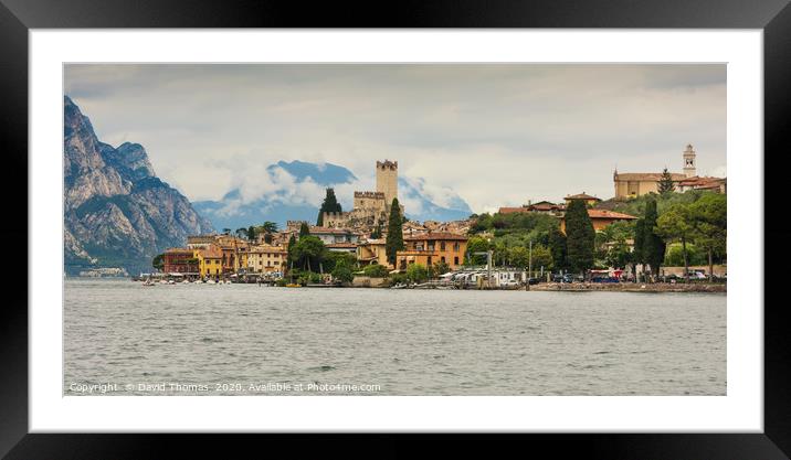 Majestic View of Malcesine and Lake Garda Framed Mounted Print by David Thomas