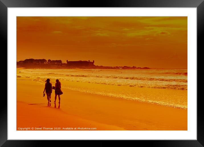 Majestic Sunset Beach Walk Framed Mounted Print by David Thomas