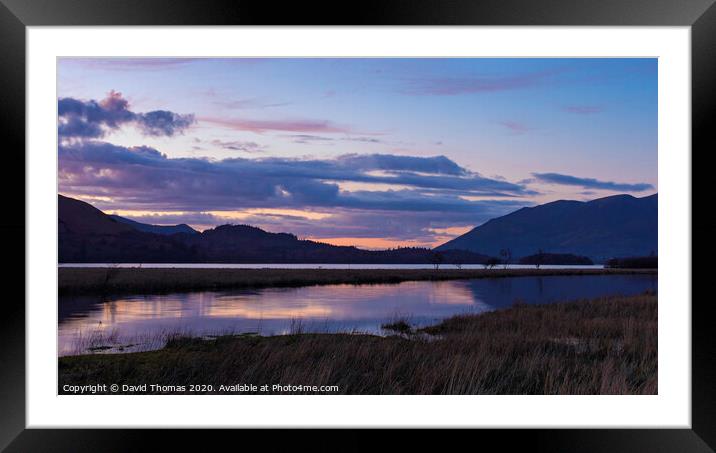Majestic Sunset Overlooking Derwent Water Framed Mounted Print by David Thomas