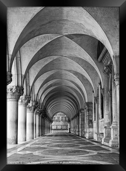 Magnificent Arches of Doges Palace Framed Print by David Thomas