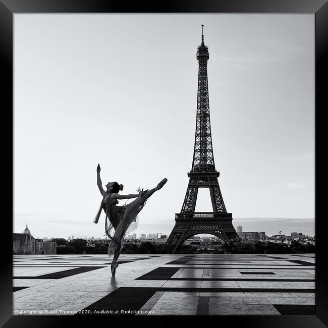 Enchanting Ballet Performance with Eiffel Tower Si Framed Print by David Thomas