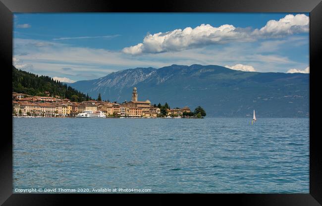 Majestic Beauty of Salo On Lake Garda Framed Print by David Thomas