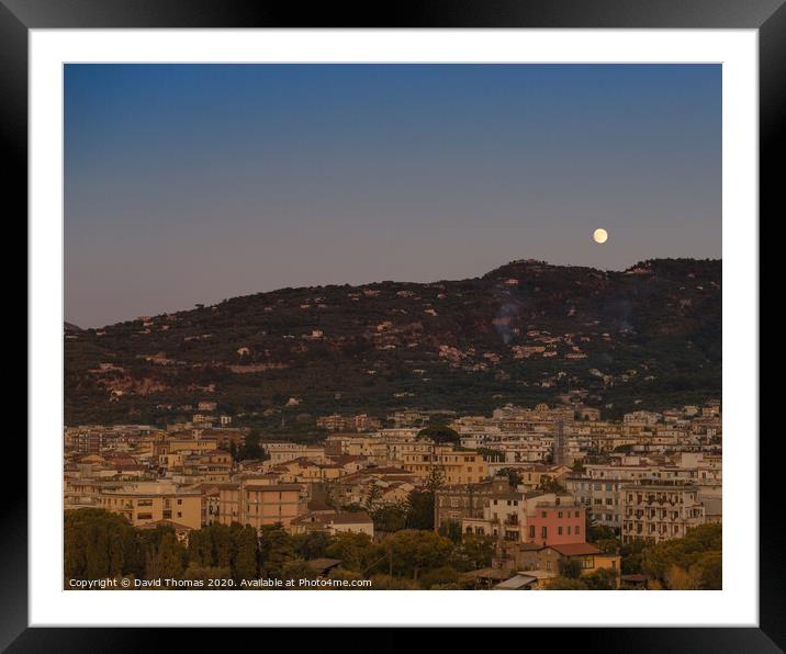 Enchanting Sorrento Sunset Framed Mounted Print by David Thomas