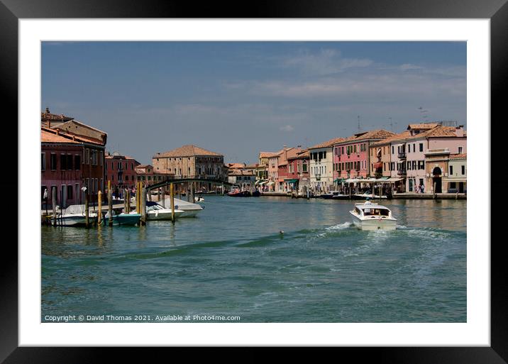 Serene Canal Scene Framed Mounted Print by David Thomas