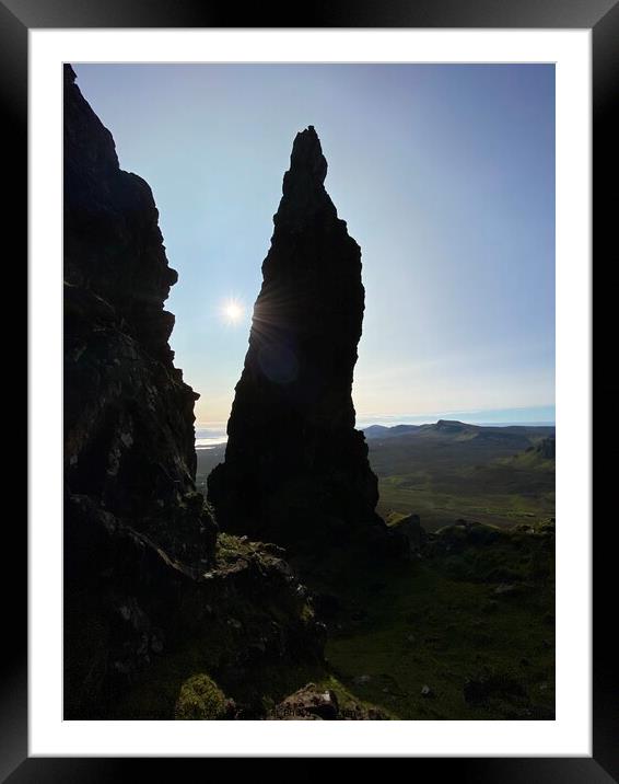 Needle rock at the Quiraing Framed Mounted Print by Donna Jack