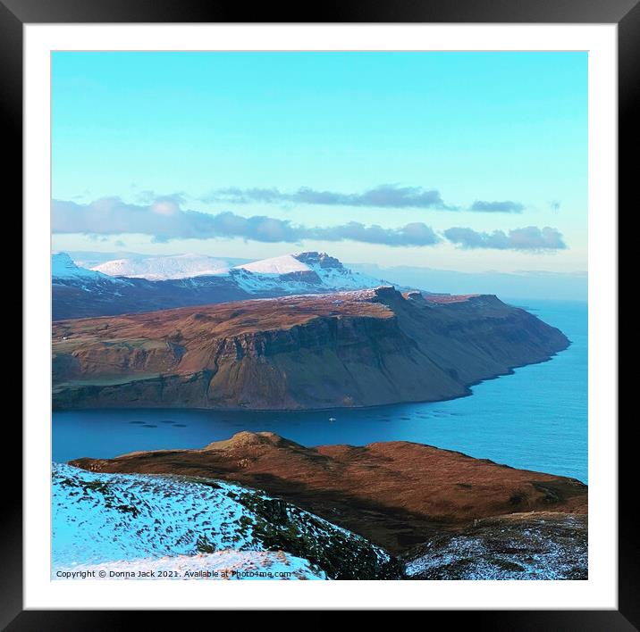 Scorrybreac & The Old Man of Storr Framed Mounted Print by Donna Jack
