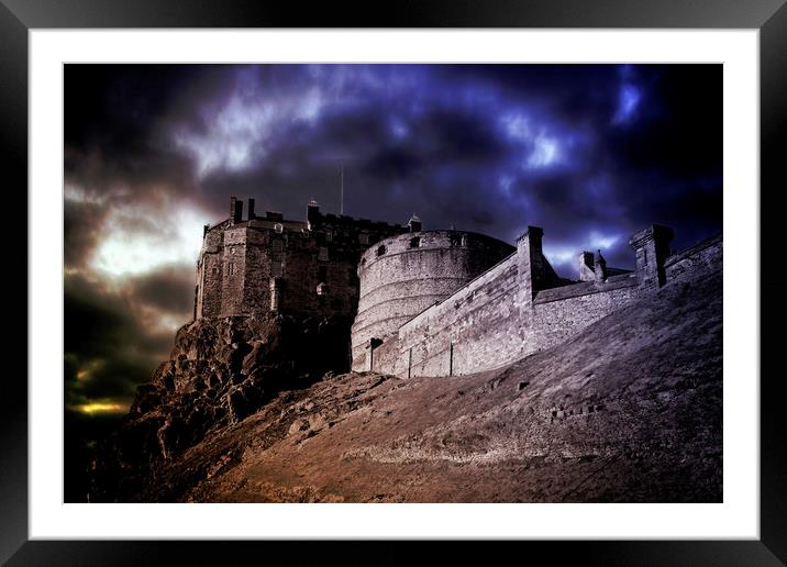 Gathering Clouds, Edinburgh Castle Framed Mounted Print by Philip Hawkins