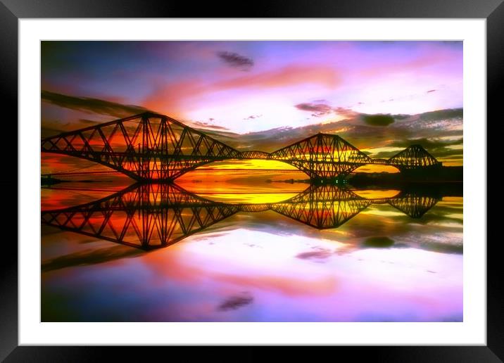 Forth Bridge reflection Framed Mounted Print by Philip Hawkins
