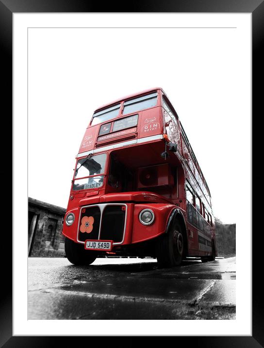 Bradley the Bright Red Bus Framed Mounted Print by Philip Hawkins
