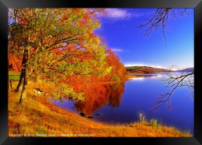 Autumn colours at Loch Rannoch Framed Print by Philip Hawkins
