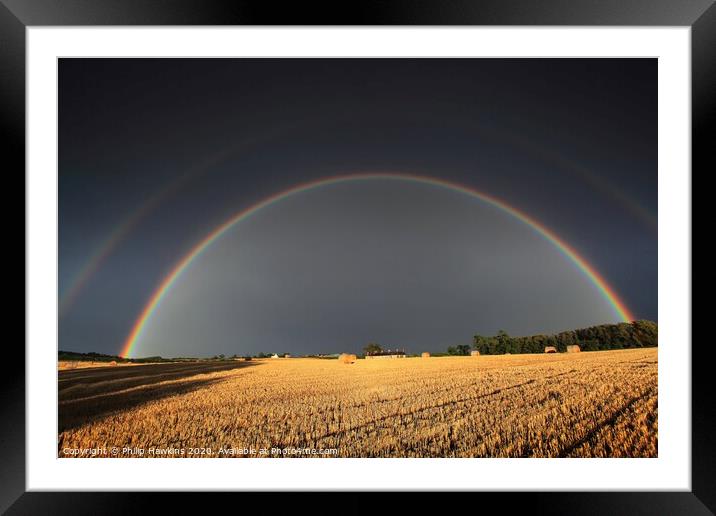 Harvest rainbow Framed Mounted Print by Philip Hawkins
