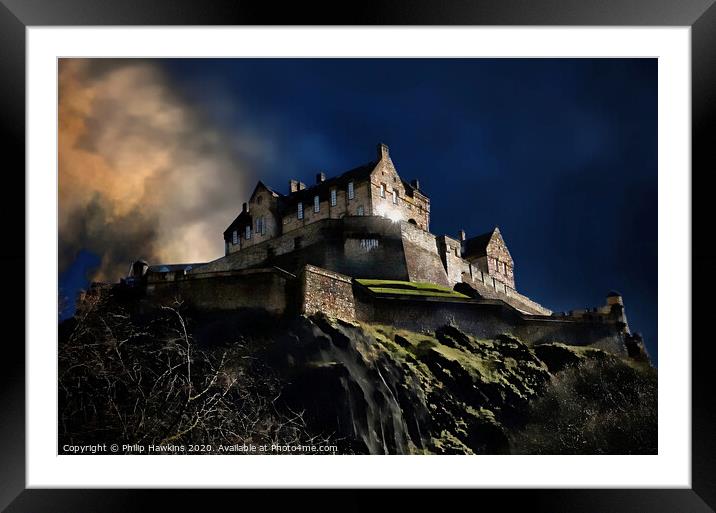 Sunshine on Edinburgh Castle Framed Mounted Print by Philip Hawkins