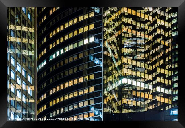 Windows of business buildings Framed Print by Vicente Sargues
