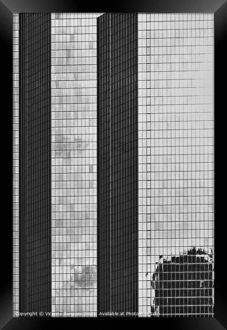 Glass skyscrapers facades Framed Print by Vicente Sargues
