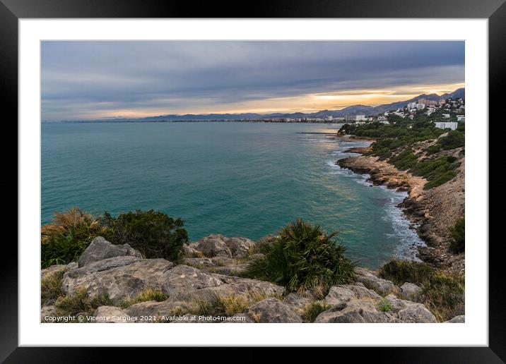 Benicassim coast from the hill Framed Mounted Print by Vicente Sargues