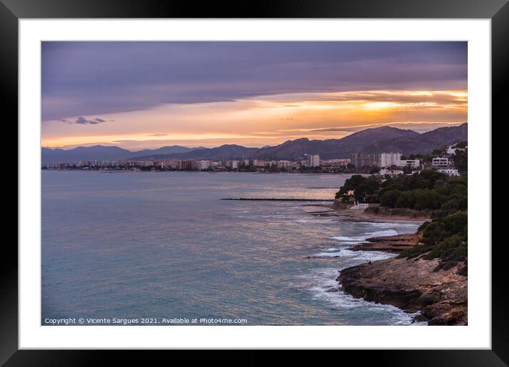Benicassim coast from the hill Framed Mounted Print by Vicente Sargues