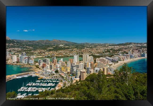 Apartments and hotels in Calpe Framed Print by Vicente Sargues