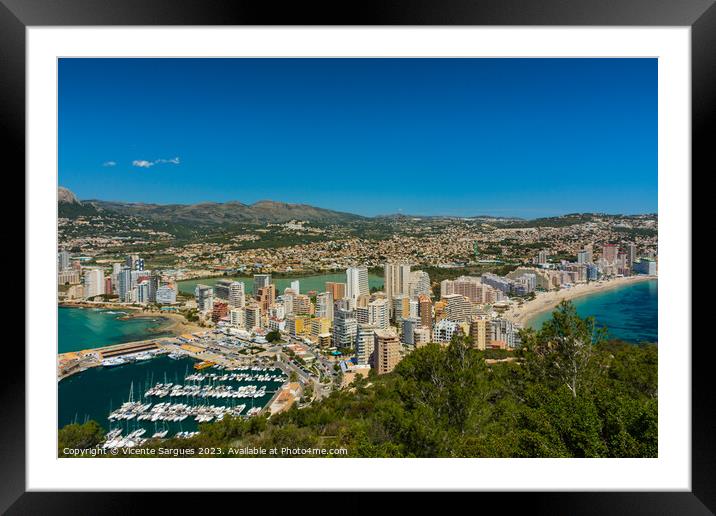 Apartments and hotels in Calpe Framed Mounted Print by Vicente Sargues