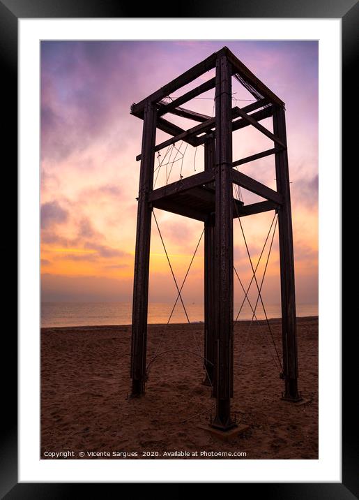 Watchtower and sky Framed Mounted Print by Vicente Sargues
