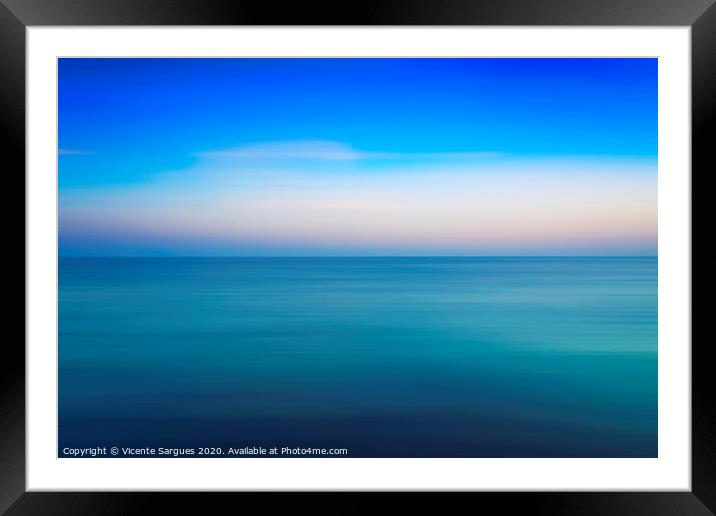 Blue sea at sundown Framed Mounted Print by Vicente Sargues
