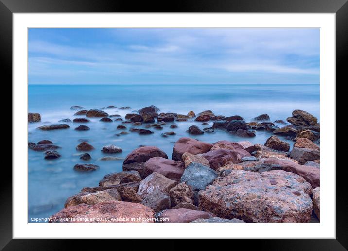 Rocks and sea Framed Mounted Print by Vicente Sargues
