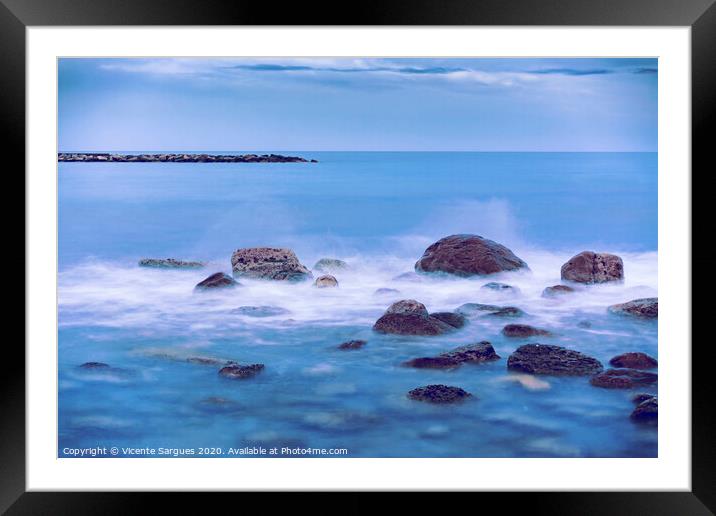 Rocks and sea 2 Framed Mounted Print by Vicente Sargues