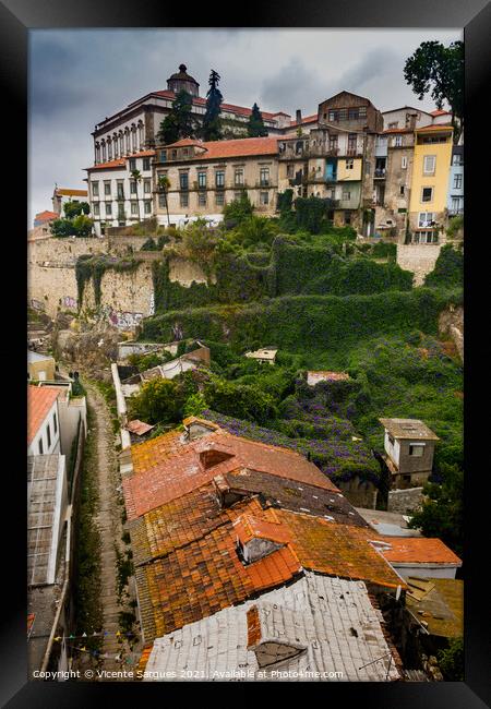Roofs and houses in Porto Framed Print by Vicente Sargues