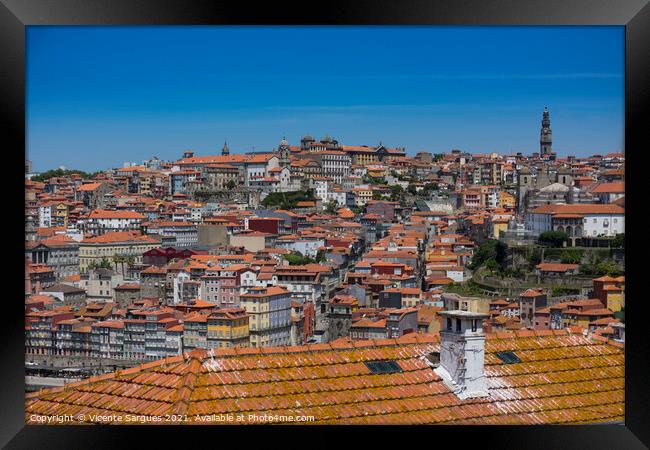Roofs and Porto Framed Print by Vicente Sargues