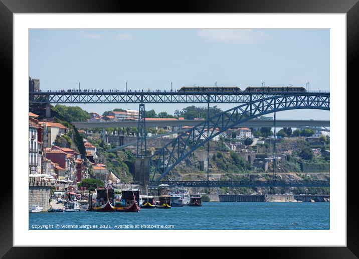 Bridge of Luiz I Framed Mounted Print by Vicente Sargues